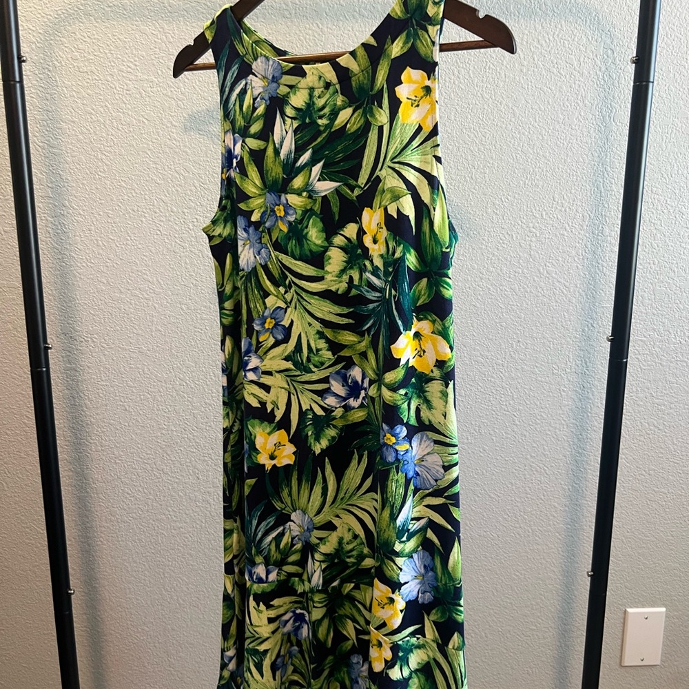 Tommy Bahama Darcy Sleeveless Tropical Flounce Dress